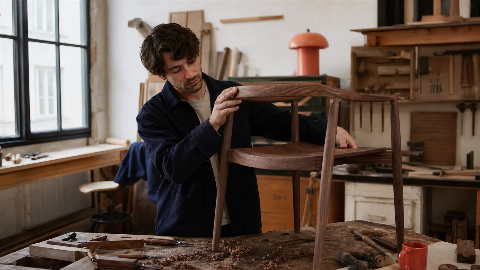 Travail du bois dans un atelier